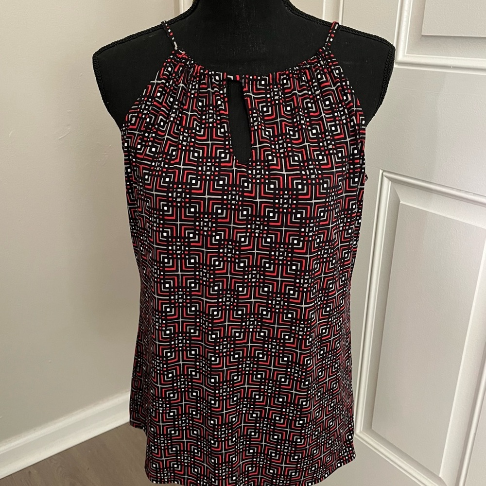 Banana Republic Black and Red Geometric Tank Top